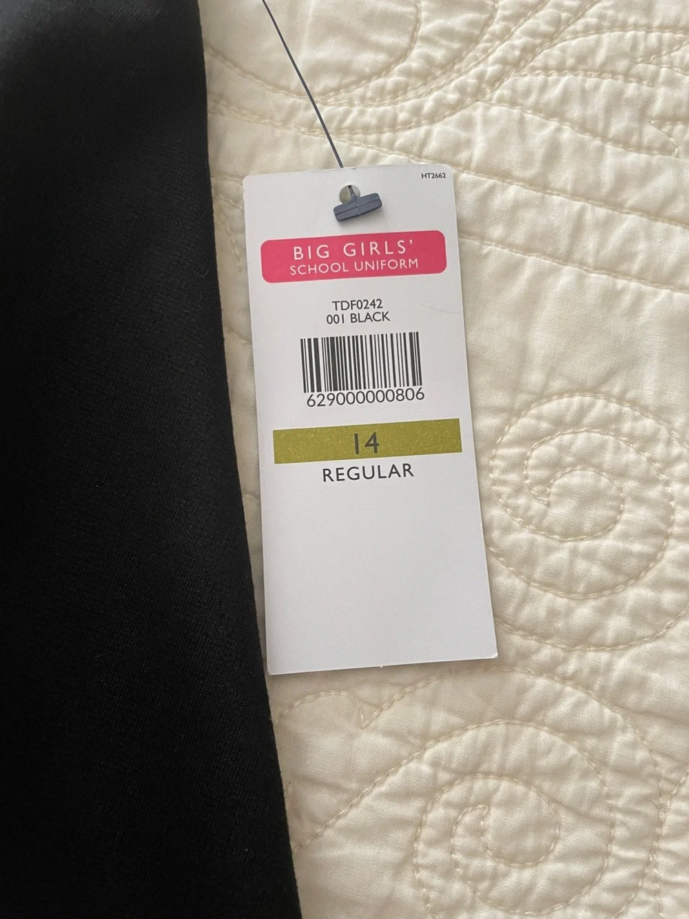 NWT Tommy Hilfiger Big Girls School Uniform A Line Skort Size 14 Black